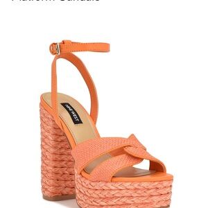NEW - Nine West Orange Platform Heels 7.5M